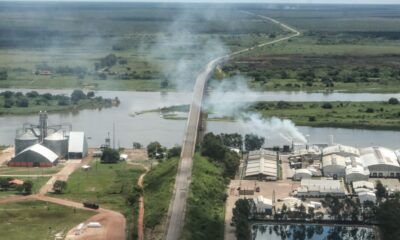 Vista aérea de la ruta puente de Concepción. Foto: IP Paraguay.