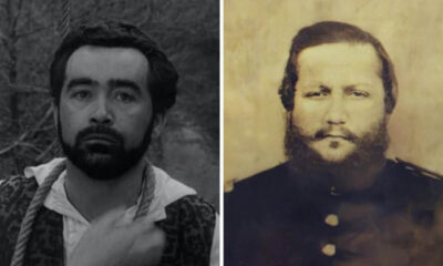 Ficción y realidad: Peyton Farquhar, encarnado por Roger Jacquet, y Francisco Solano López, retrato digital de Richard Careaga a partir de una “carte de visite”. Cortesía