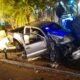 La camioneta ingresó a alta velocidad, en contramano y fue a impactar frente a la Municipalidad de Lambaré. Foto: Policía Nacional.