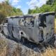 Hallan camioneta incinerada en Minga Guazu. Foto: @AM_1080