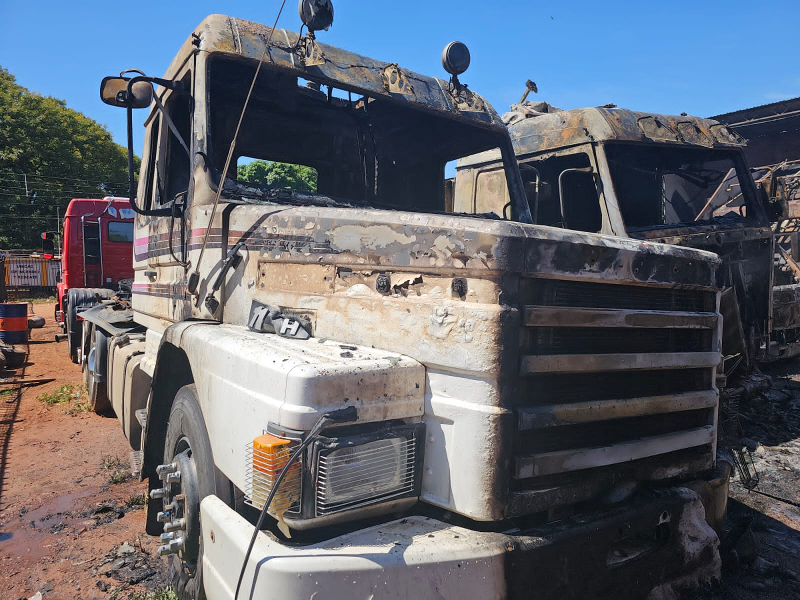 Restos de uno de los camiones siniestrados. Foto: Ministerio Público.