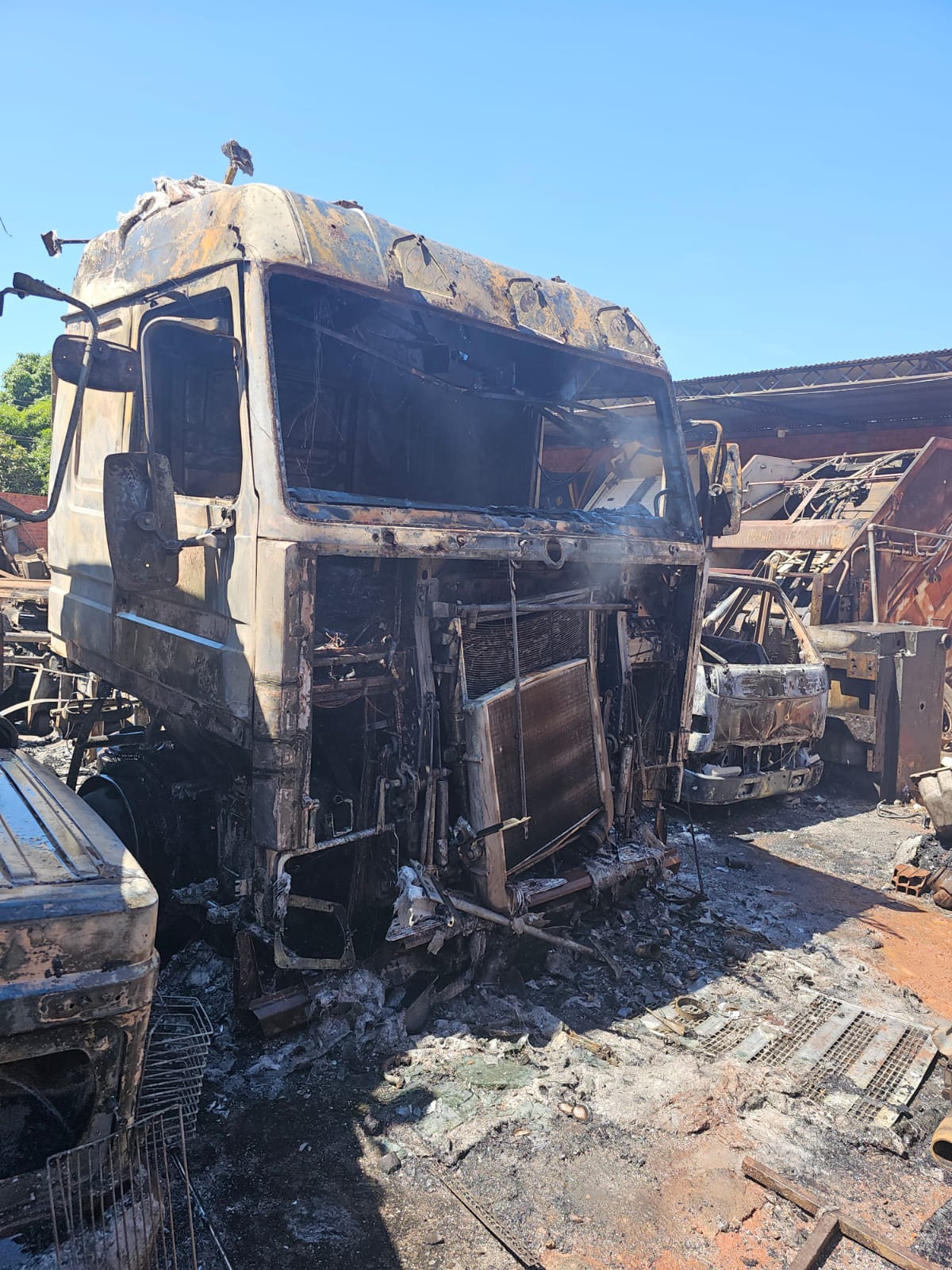 Restos de uno de los camiones siniestrados. Foto: Ministerio Público.