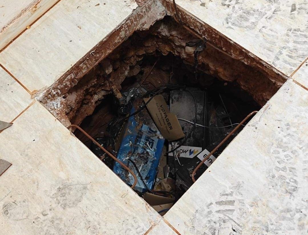 La boca del túnel tiene explosivos en su interior. Foto: Gentileza.