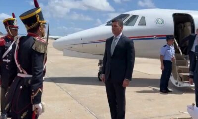 Llegada del presidente de la República, Santiago Peña. Foto: Captura.