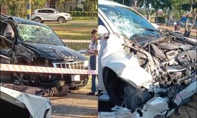 De esta forma quedaron las camionetas. Foto: 1080 AM.