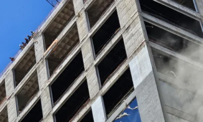 Incendio en edificio de Ciudad del Este. Foto: