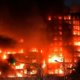 Incendio en el edificio de Valencia, España. Foto: CNN.