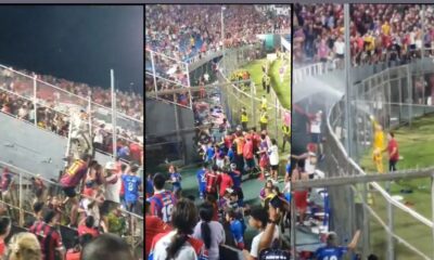 Violencia entre barras en los estadios pone en peligro a familias. Foto: Captura de pantalla.