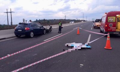 Accidente fatal sobre la ruta PY02 en Caacupe. Foto: Bomberos de Caacupé.