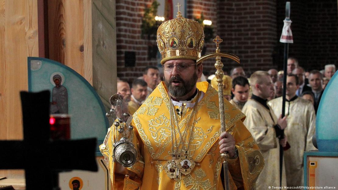 El jefe de la Iglesia ucraniana afiliada a Roma, Sviatoslav Shevchuk. Foto: DW.