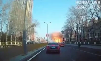 Los medios estatales chinos dijeron que los trabajadores de emergencias acudieron rápidamente al sitio de la explosión el miércoles (13.03.2024). El departamento de bomberos local aseguró se desplegaron 36 vehículos y 154 empleados. Foto: DW.