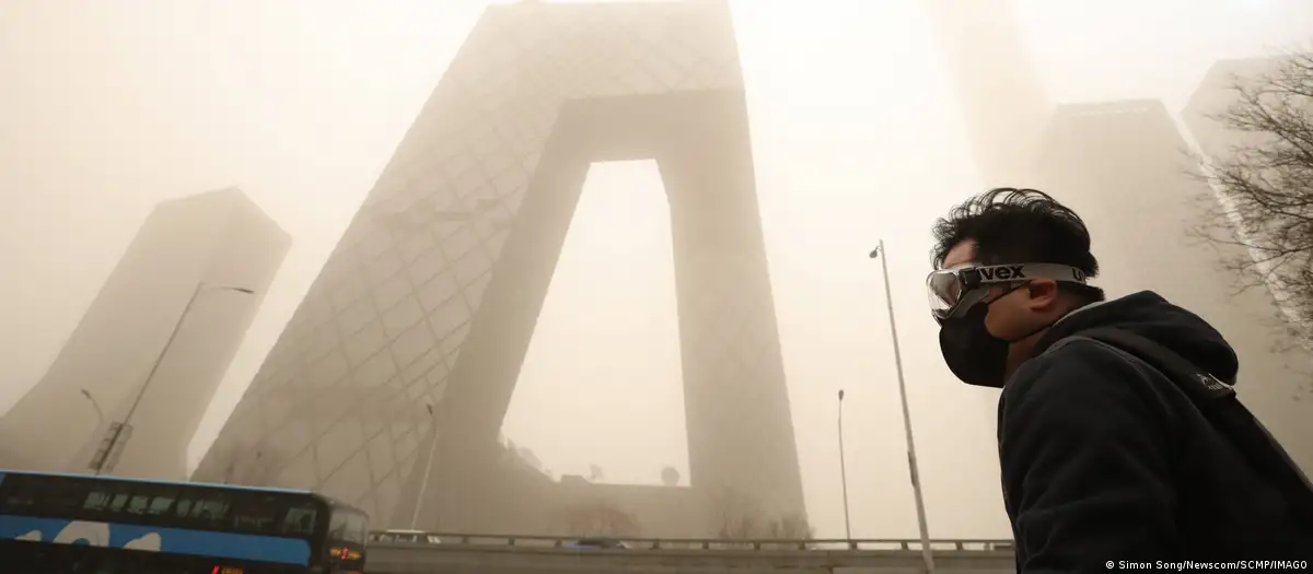 Contaminación del aire en Pekín, China, a partir de una tormenta de arena. Foto: DW