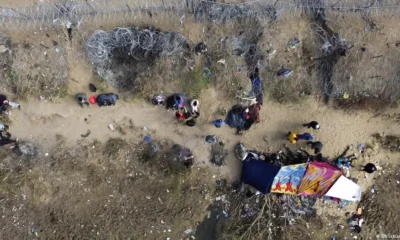 Migrantes acampados junto a la frontera con Estados Unidos en Ciudad Juárez, México. Foto: DW.