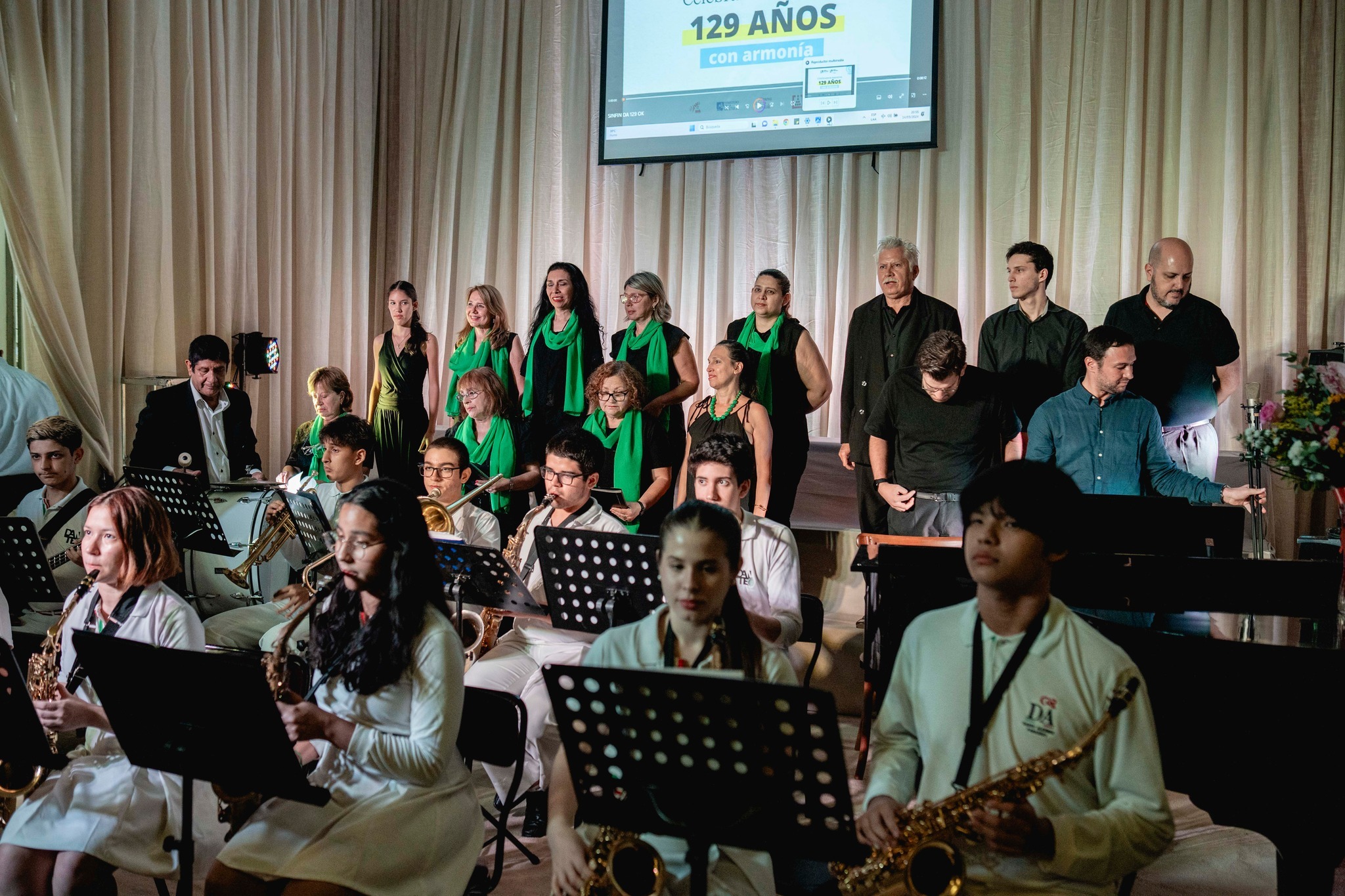 Coro Dante Alighieri y la Banda de Músicos de la Scuola. Foto: Cortesía