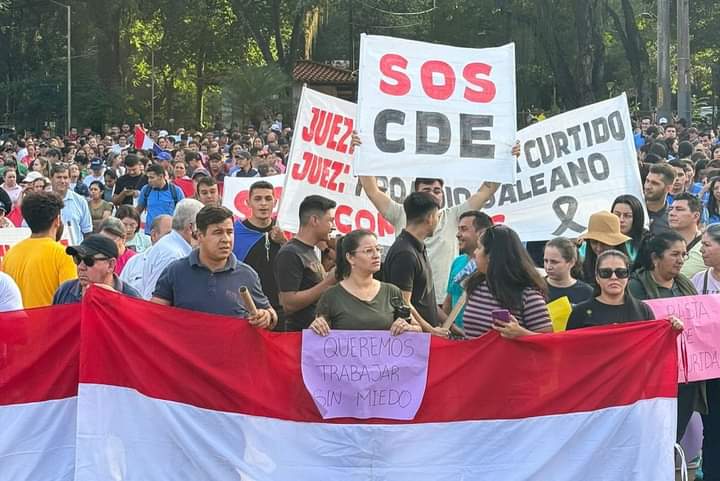 Manifestación en Ciudad del Este contra la inseguridad. Foto: Gentileza.