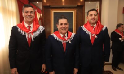 Santiago Peña, Horacio Cartes y Pedro Alliana. Foto: Gentileza.