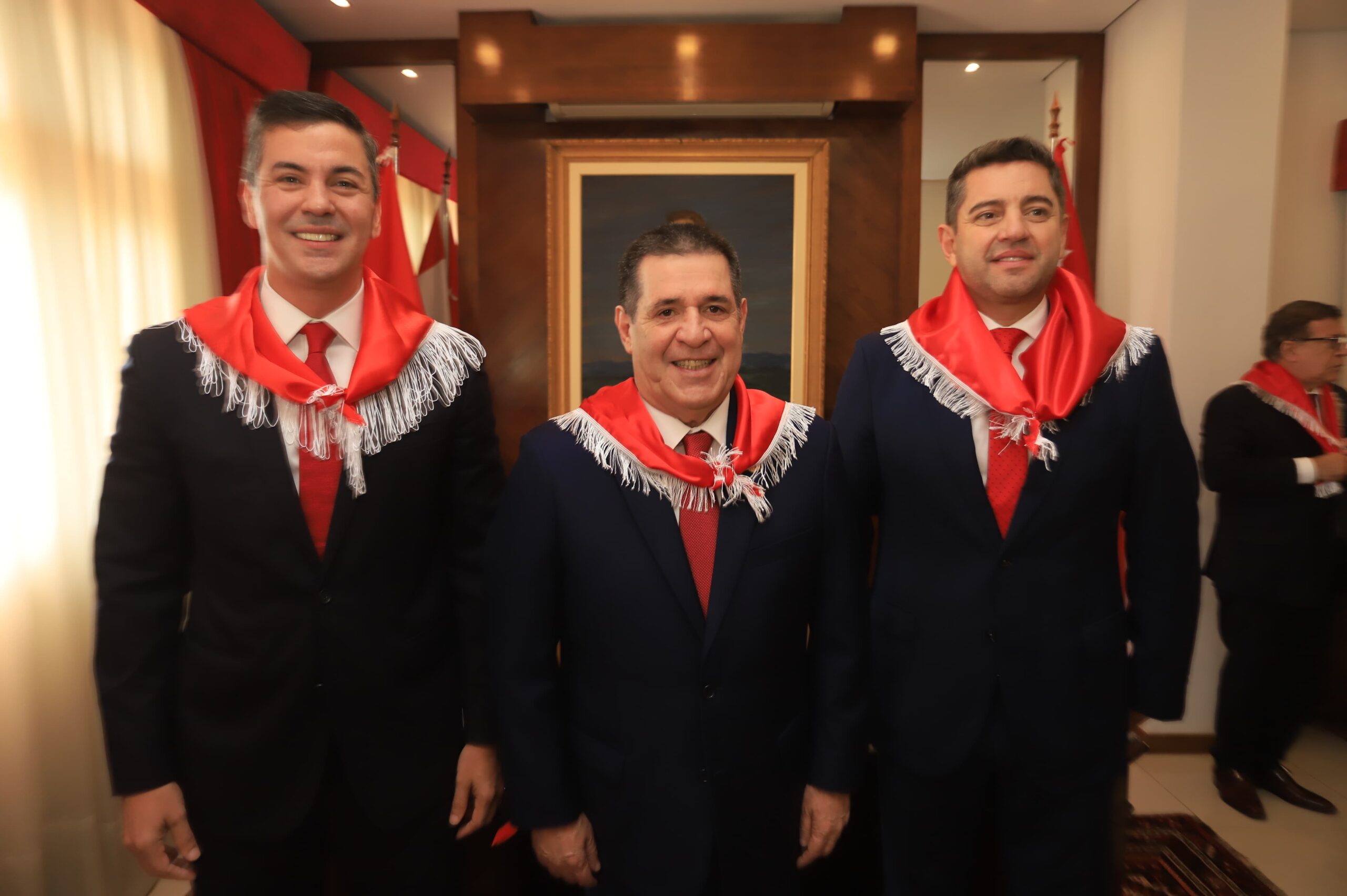 Santiago Peña, Horacio Cartes y Pedro Alliana. Foto: Gentileza.