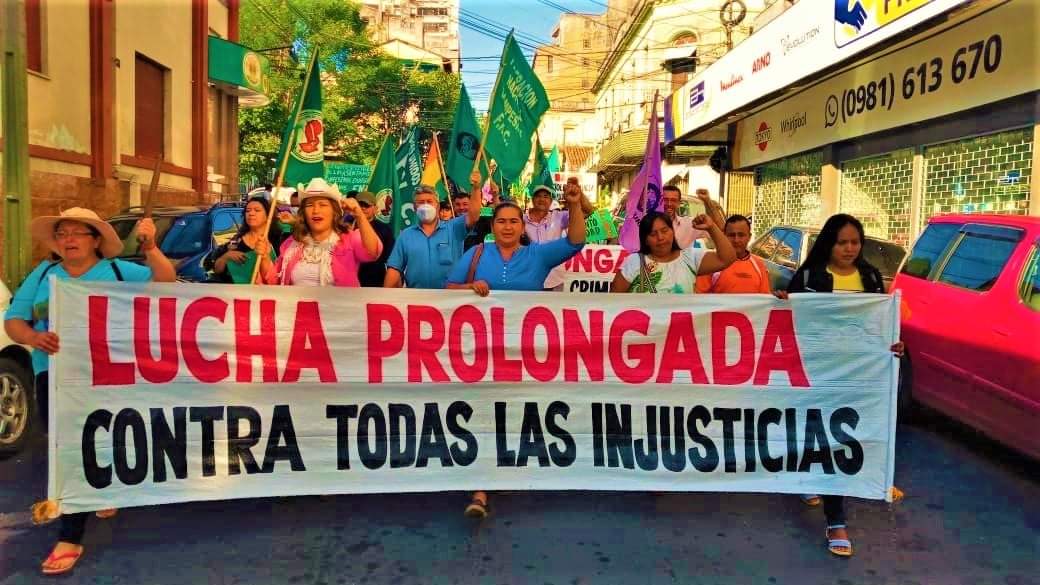 Marcha campesina. Foto: Radio Ñanduti 1020 AM.