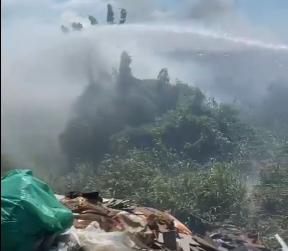 Focos de incendio en Asunción. Foto: Captura.