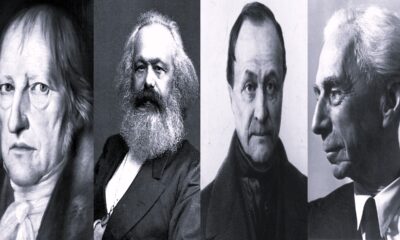 Hegel, Marx, Comte y Russell. Cuatro figuras prominentes para comprender la sociedad. Foto: Cortesía