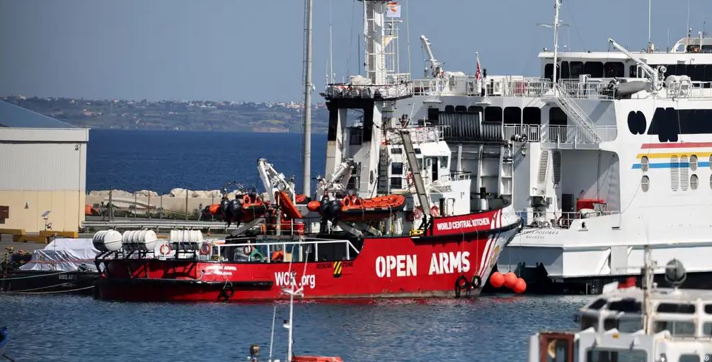 Desde Chipre llegó a Gaza un barco de la ONG española Open Arms, con 200 toneladas de ayuda humanitaria. Foto: DW.