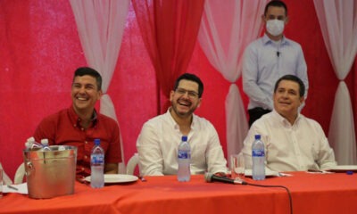 Santiago Peña. Raúl Latorre y Horacio Cartes. Foto: Gentileza.