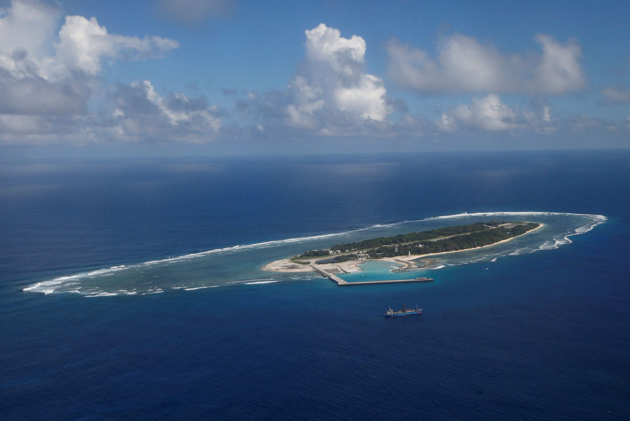 Taiwán denunció la expansión militar del régimen de China en las proximidades de la isla Taiping en el mar Meridional. Foto: Infobae.