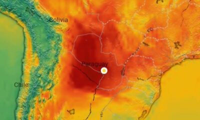 Hoy, 16 de marzo del 2024, Paraguay es el país más caluroso del mundo. Foto: Captura.