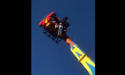 En aquella ocasión, una joven quedó colgada del Kamikaze. Foto: Captura.