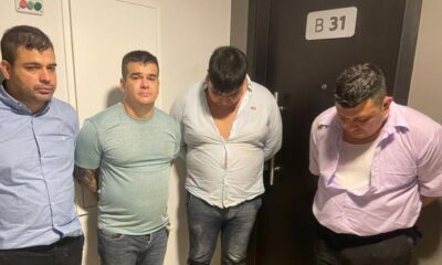 Estos son los cuatro colombianos detenidos en el país. Foto: Gentileza.