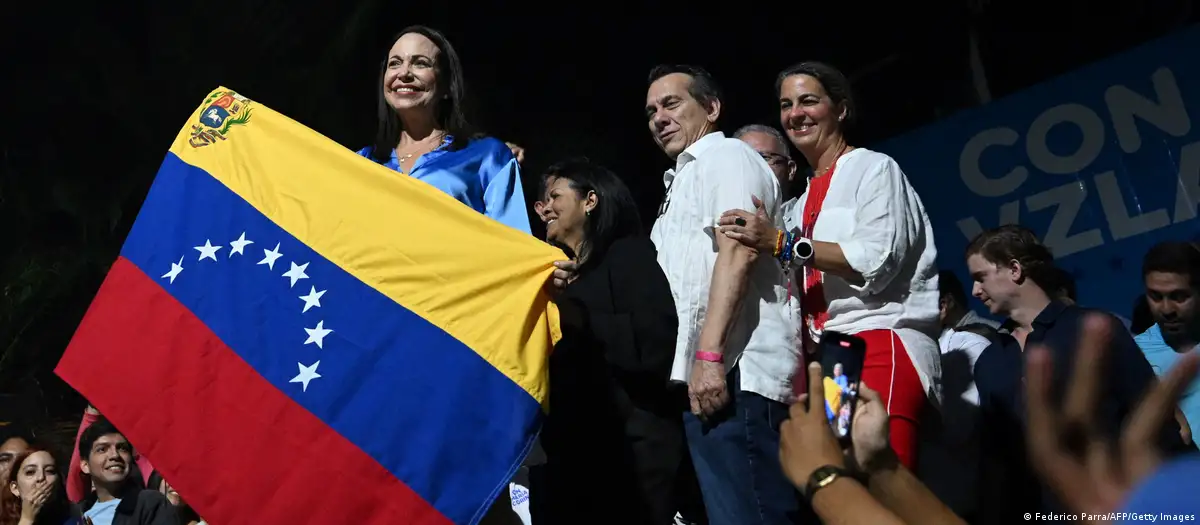 María Corina Machado, lider opositora en Venezuela. Foto: DW.