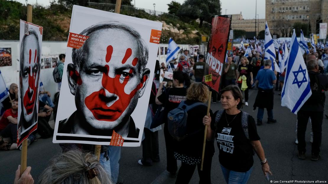 Protesta contra del gobierno del primer ministro israelí Benjamin Netanyahu. Foto: DW.