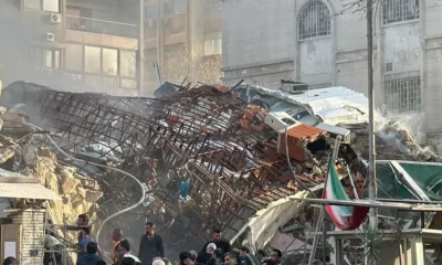 El edificio anexo de la embajada resultó totalmente destuido. Foto: DW.