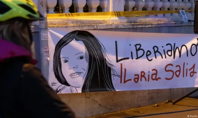 Manifestación por la liberación de Ilaria Salis frente a la Embajada de Hungría en Roma. Foto: DW