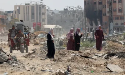 Palestinos vuelven a Jan Yunis tras la retirada de las tropas isrealíes del sur de la Franja. Foto: DW