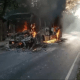 Bus de la empresa "La Chaqueñita" ardió en llamas. Foto: Captura.