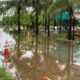 El parque Ñu Guasú quedó bajo agua. Foto: MOPC.