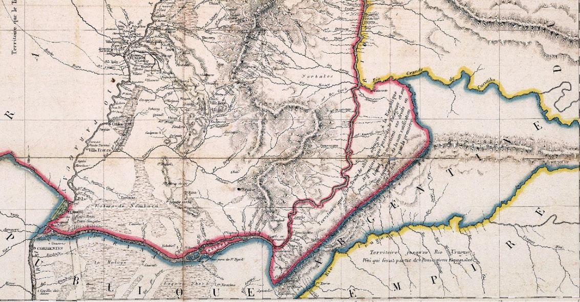 Con “Carte de la République du Paraguay”, Alfred M. du Graty ilustra cartográficamente su libro “La République du Paraguay”. El mapa fue editado en francés en 1862 y confeccionado por Philippe Vandermaelen. Cortesía DRB