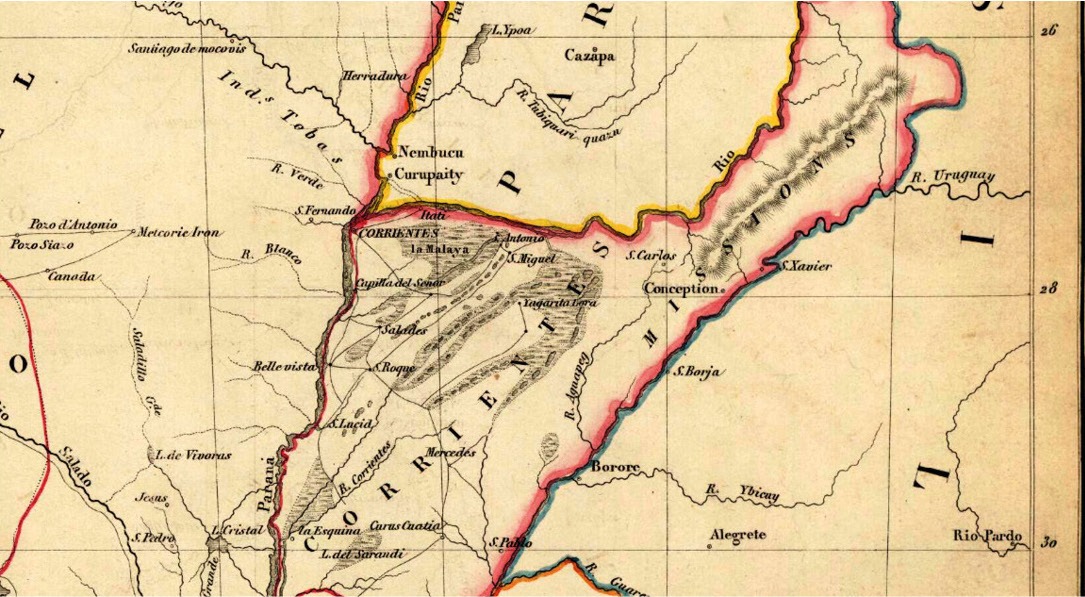 “Carte de la Confederation Argentine” (detalle) que acompaña el libro de Alfred Marbais Du Graty, editado en París en 1858. Cortesía DRB