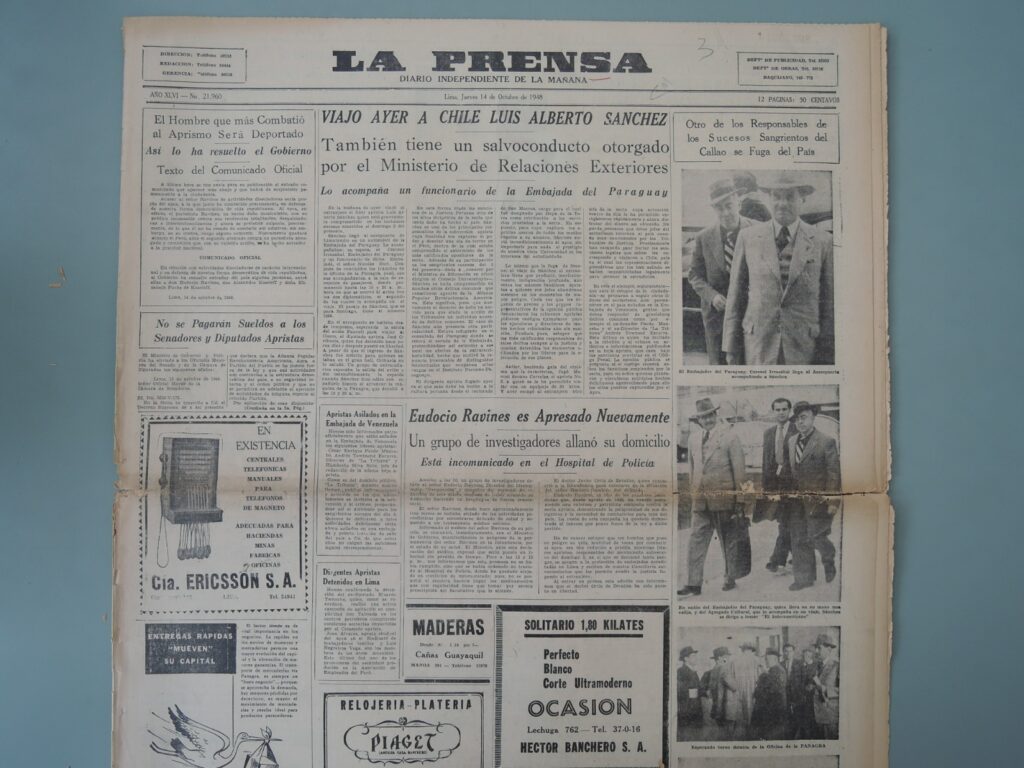 Recorte del diario "La Prensa" (1948). Cortesía