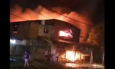 Incendio de zapatería en Itaugua. Foto: Captura.