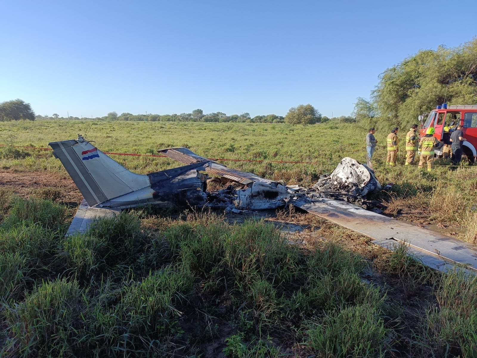 Accidente aéreo en Loma Plata, Boquerón. Foto: Policía Nacional.