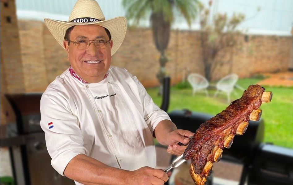 El conocido parrillero Benjamín Benítez, promocionará la carne paraguaya en Estados Unidos. Foto: Gentileza.