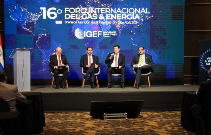 El ministro de Industria y Comercio, Javier Giménez, en el Foro de Gas y Energía. Foto: Gentileza.