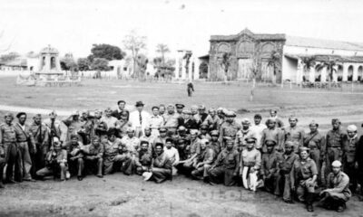 Grupo de soldados leales al Gobierno, durante la revolución del 47. La foto fue tomada en Itá el 22 de agosto de 1947. Cortesía