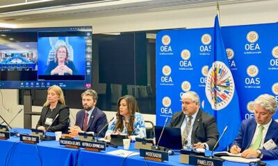 La directora de Ética y Cumplimiento de la CONMEBOL, Graciela Garay, en la Reunión del Grupo de Expertos para el Control de Lavados de Activos. Foto: Gentileza.