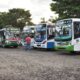 Parada única de buses en Asunción. Foto: Óscar Rodríguez.