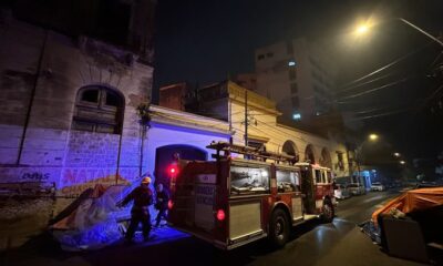 Incendio en la Caja de Jubilados Municipales. Foto: Radio Uno.