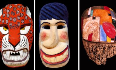 Máscaras de Néstor Portillo, José Escobar y Diego Schäfer . Cortesía