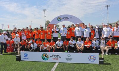 Autoridades deportivas y del gobierno lanzaron la "Semana del Fútbol". Foto: Presidencia.